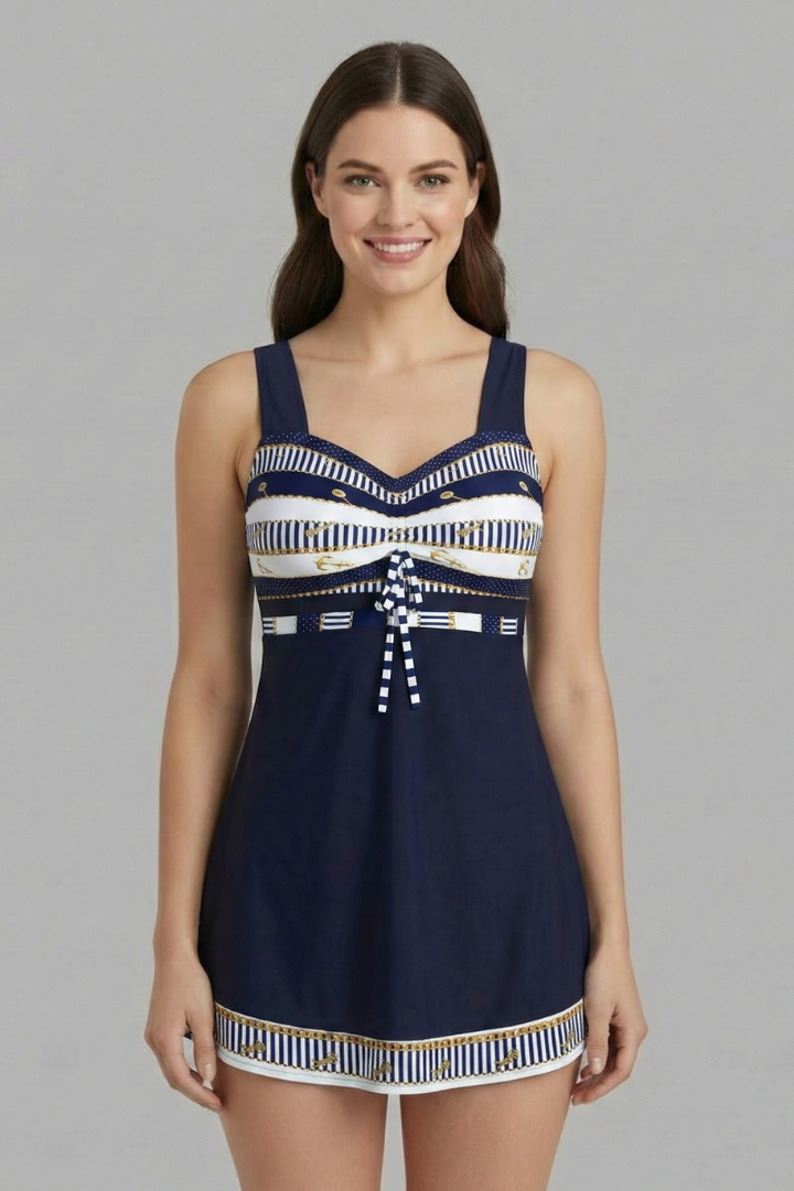 Lucille | Tie Front Tankini Swimsuit Set