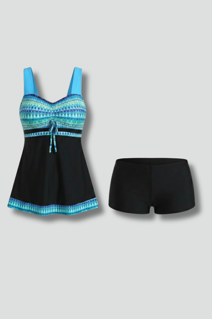 Lucille | Tie Front Tankini Swimsuit Set