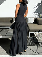 Lyra | Sleeveless Bodycon Mock Neck Maxi Dress