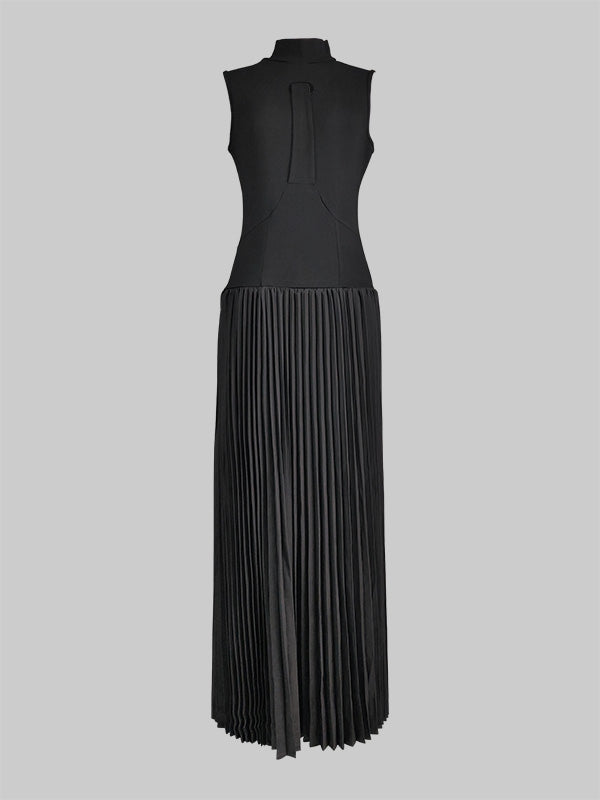 Lyra | Sleeveless Bodycon Mock Neck Maxi Dress