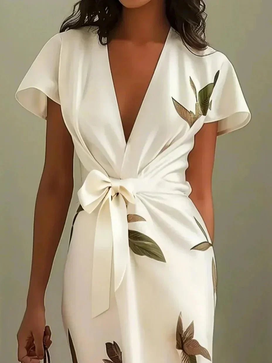 Mabel | Wrap Fit V-Neck Floral Midi Dress