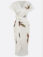 Mabel | Wrap Fit V-Neck Floral Midi Dress