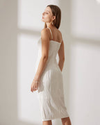 Madeleine | Textured Cami Wedding Guest Midi Dress