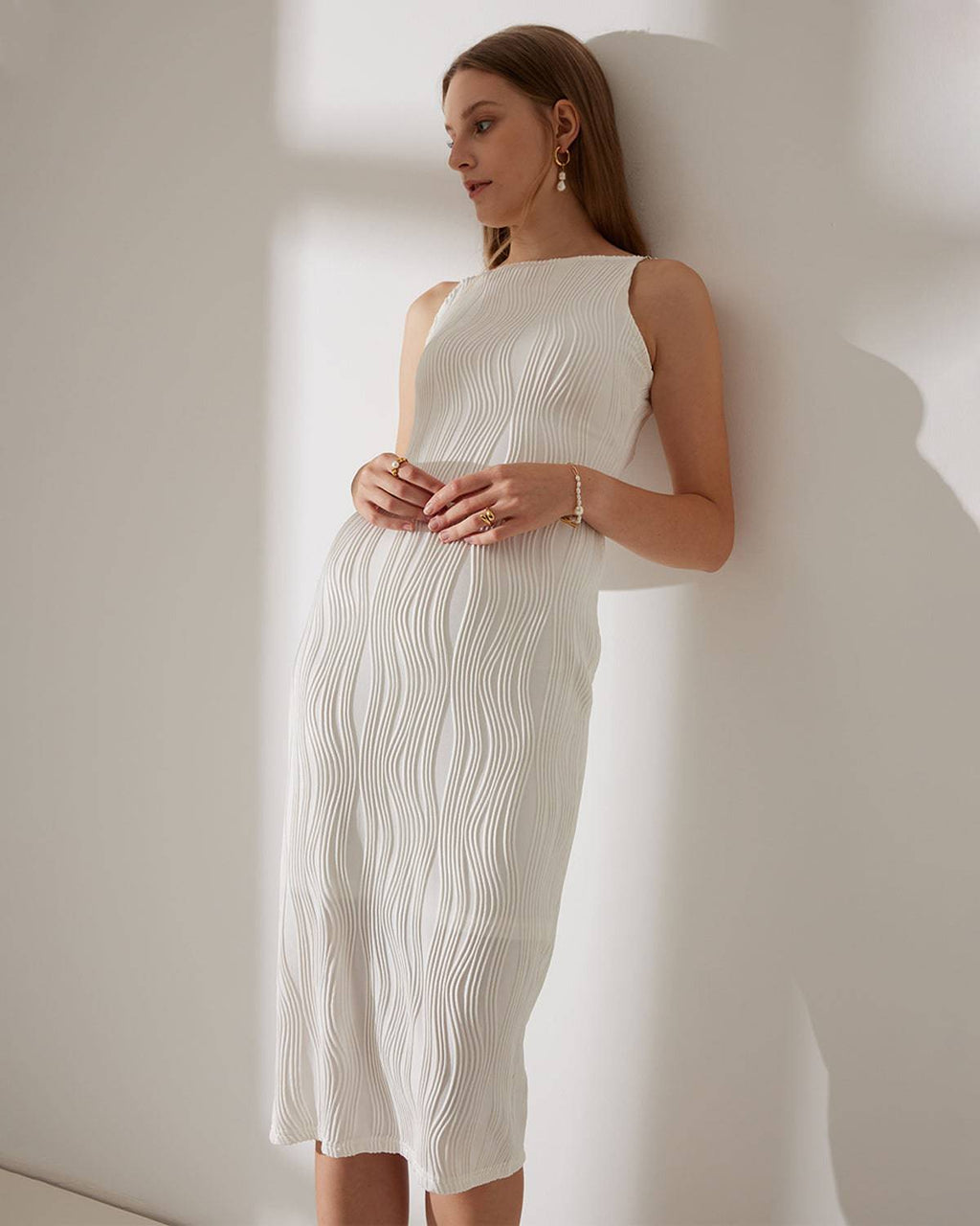 Madeleine | Textured Cami Wedding Guest Midi Dress