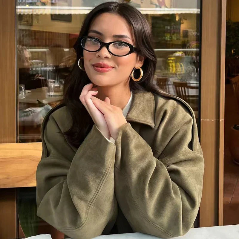 Mallory | Cropped Zip-Up Bomber Jacket