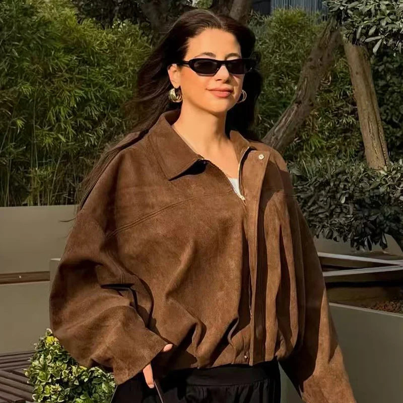 Mallory | Cropped Zip-Up Bomber Jacket