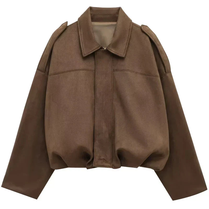 Mallory | Cropped Zip-Up Bomber Jacket