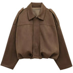 Mallory | Cropped Zip-Up Bomber Jacket
