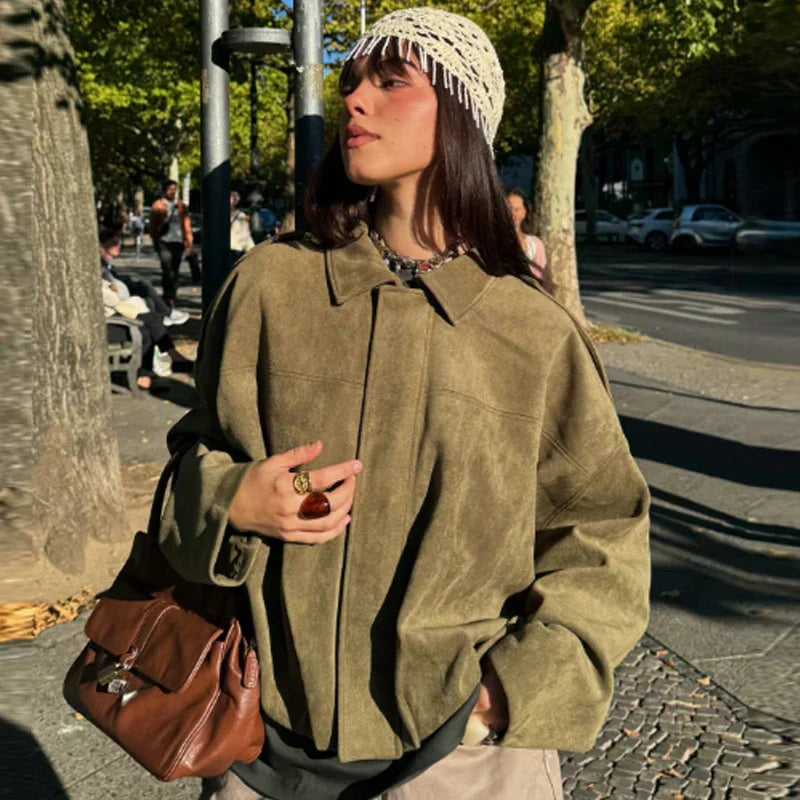 Mallory | Cropped Zip-Up Bomber Jacket