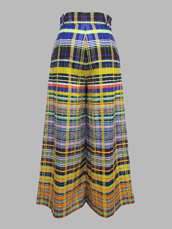 Margaret | Loose Fit Wide Leg Printed Casual Pants