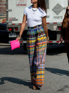 Margaret | Loose Fit Wide Leg Printed Casual Pants