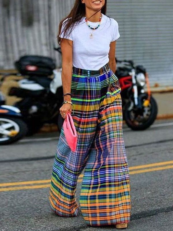 Margaret | Loose Fit Wide Leg Printed Casual Pants