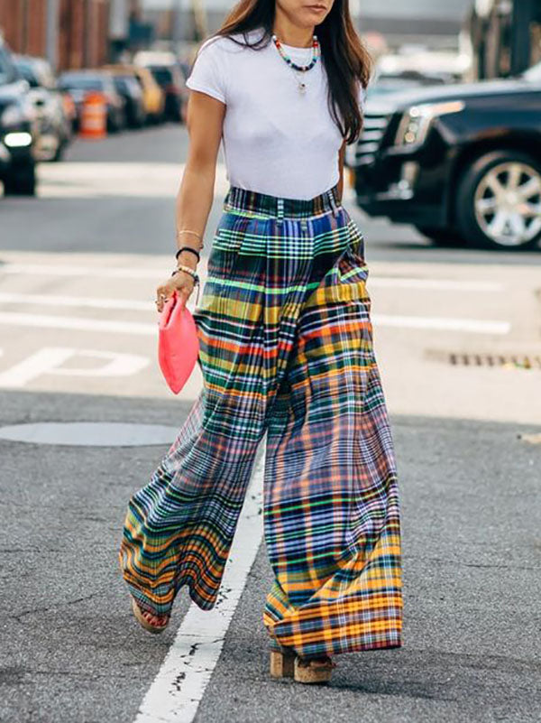 Margaret | Loose Fit Wide Leg Printed Casual Pants