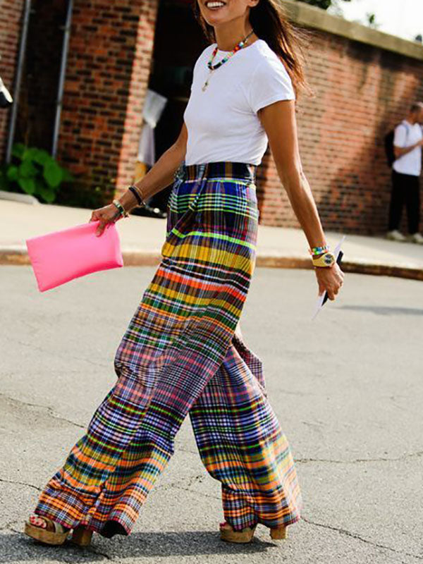 Margaret | Loose Fit Wide Leg Printed Casual Pants