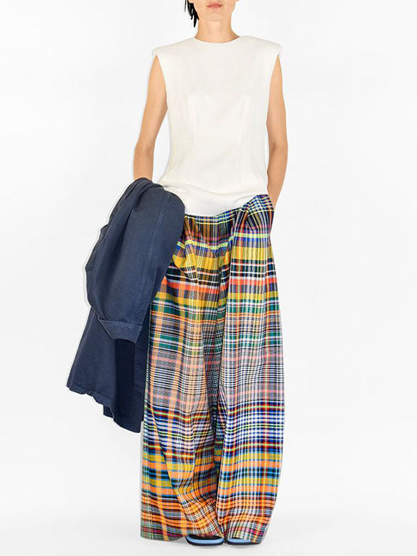 Margaret | Loose Fit Wide Leg Printed Casual Pants