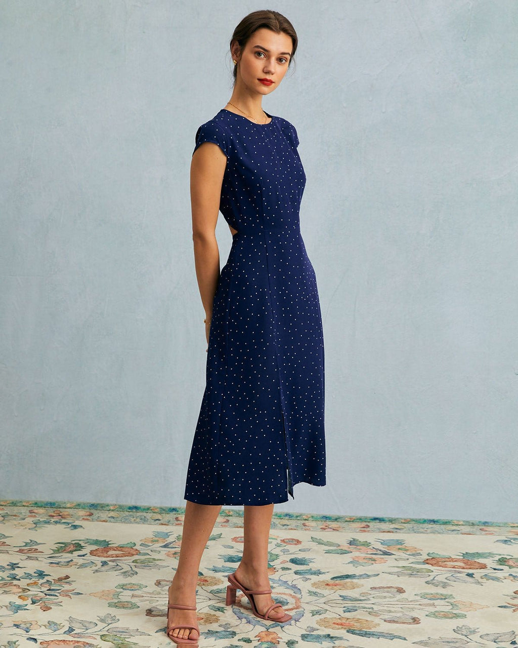 Margot | Fitted Polka Dot Cutout Summer Dress
