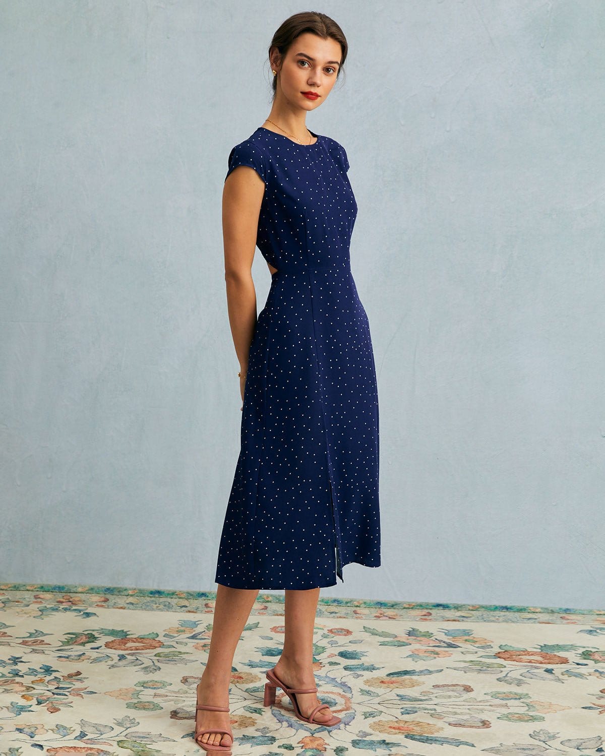 Margot | Fitted Polka Dot Cutout Summer Dress