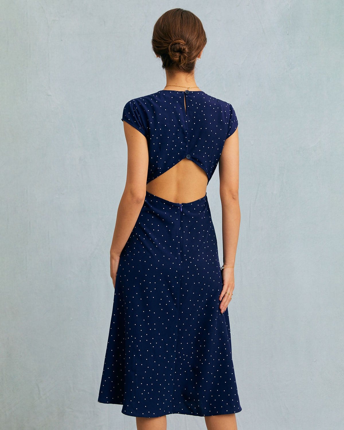 Margot | Fitted Polka Dot Cutout Summer Dress