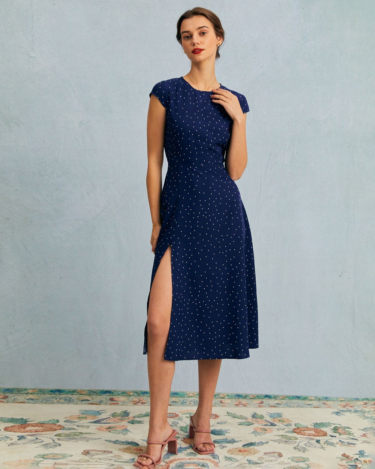 Margot | Fitted Polka Dot Cutout Summer Dress