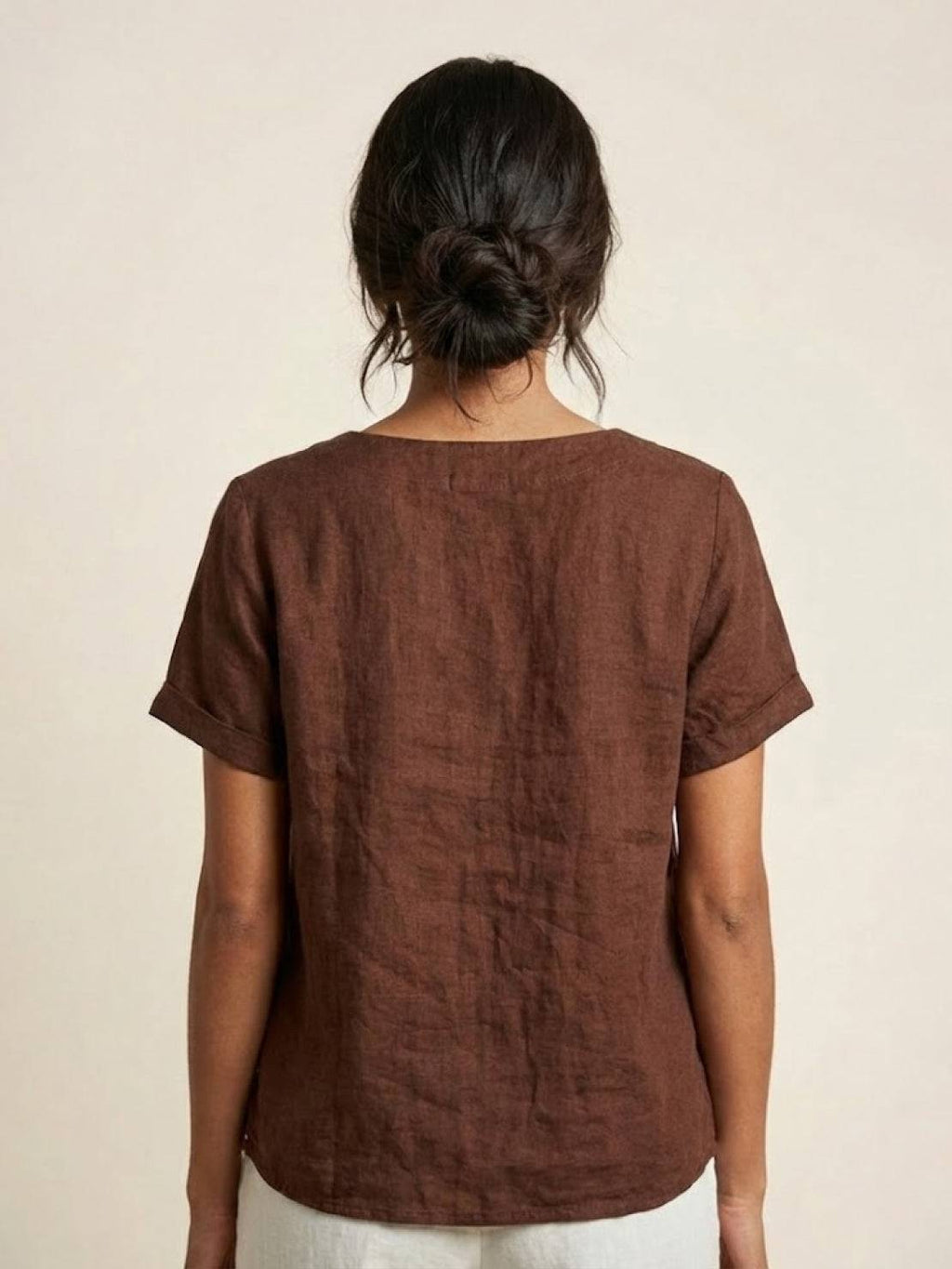 Matilda | Relaxed Fit Round Neck Button Blouse