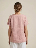 Matilda | Relaxed Fit Round Neck Button Blouse