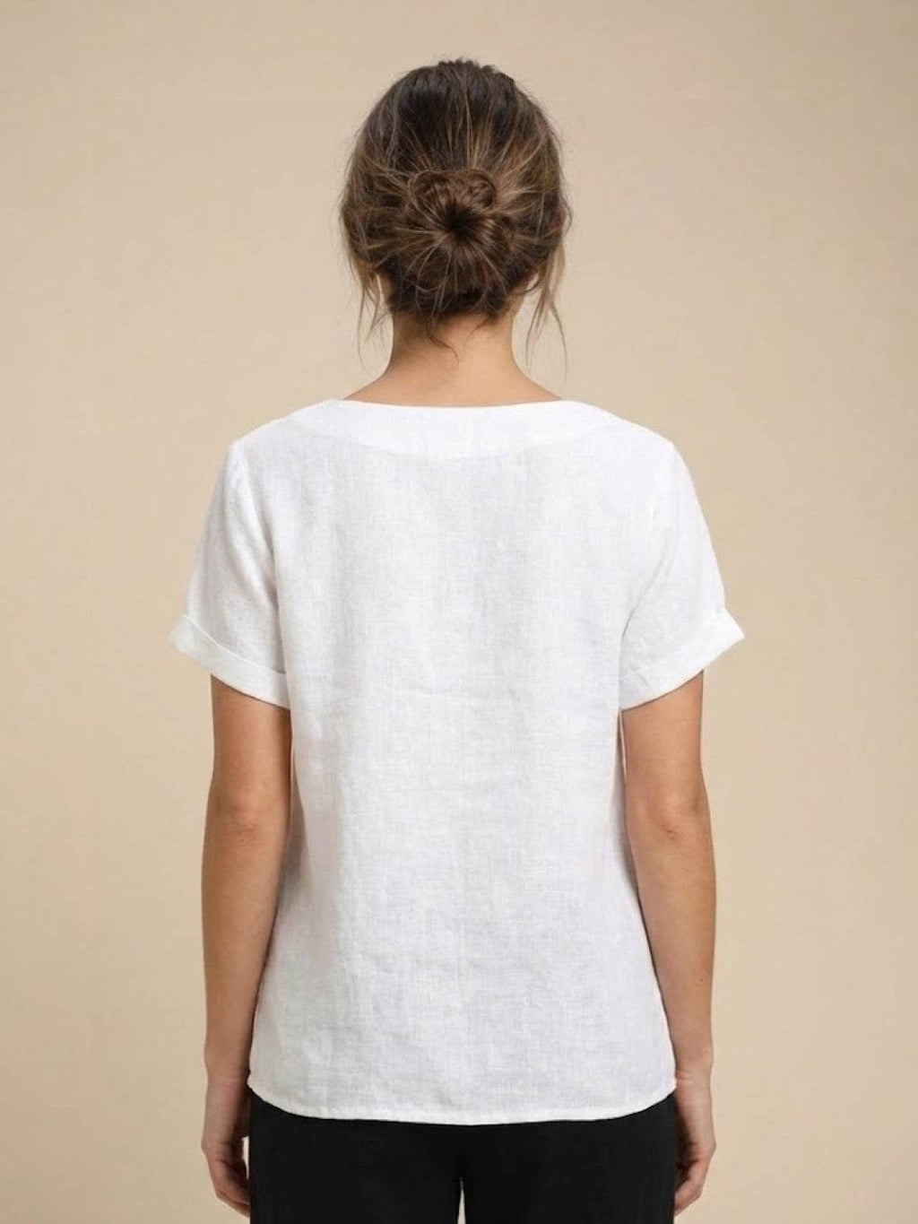 Matilda | Relaxed Fit Round Neck Button Blouse