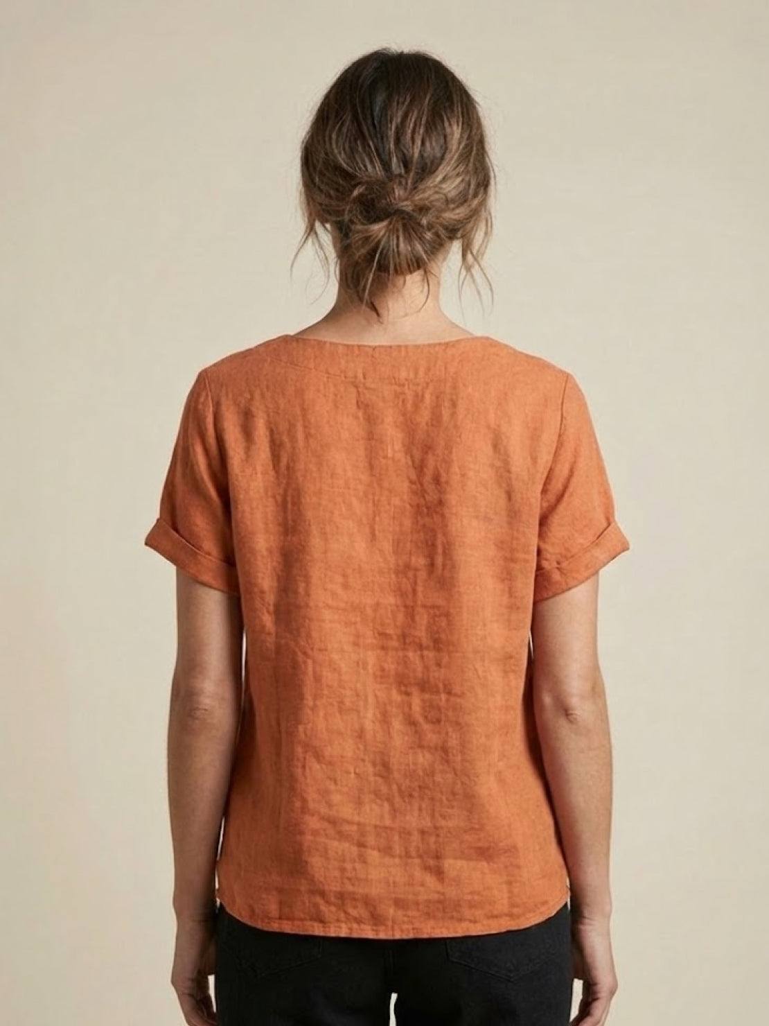 Matilda | Relaxed Fit Round Neck Button Blouse