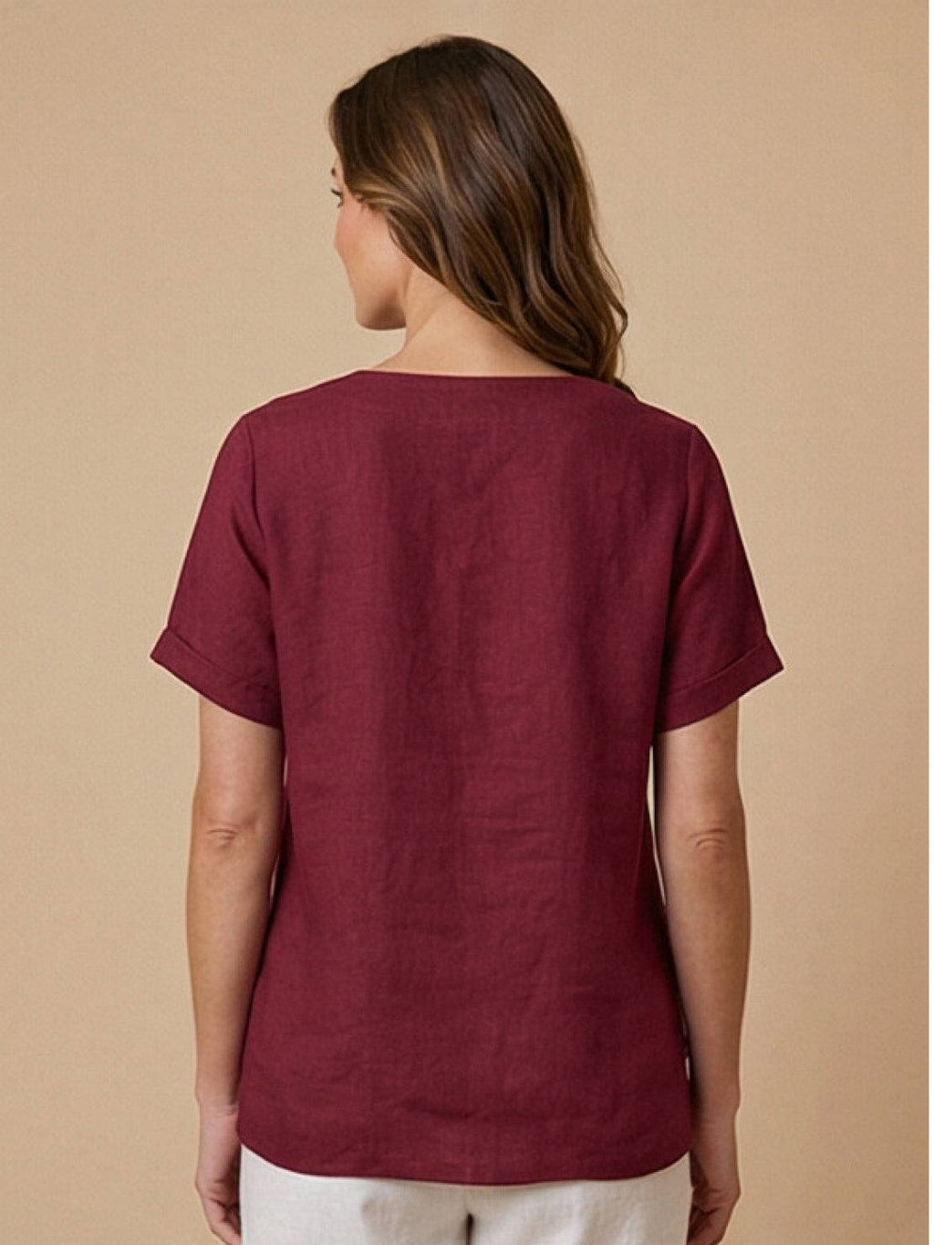 Matilda | Relaxed Fit Round Neck Button Blouse