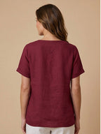Matilda | Relaxed Fit Round Neck Button Blouse