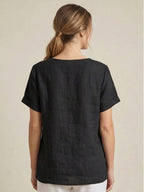 Matilda | Relaxed Fit Round Neck Button Blouse