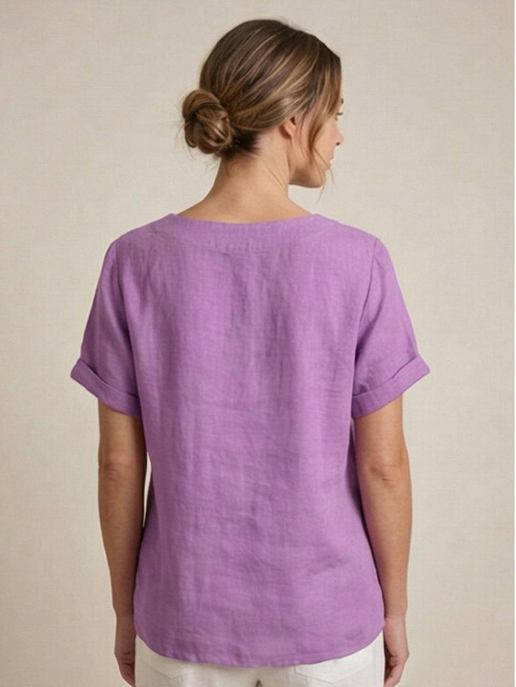Matilda | Relaxed Fit Round Neck Button Blouse