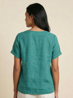 Matilda | Relaxed Fit Round Neck Button Blouse