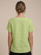 Matilda | Relaxed Fit Round Neck Button Blouse