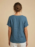 Matilda | Relaxed Fit Round Neck Button Blouse