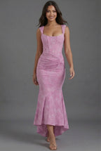 Meadow | Fitted Corset Bodice Maxi Dress with Fishtail Hem