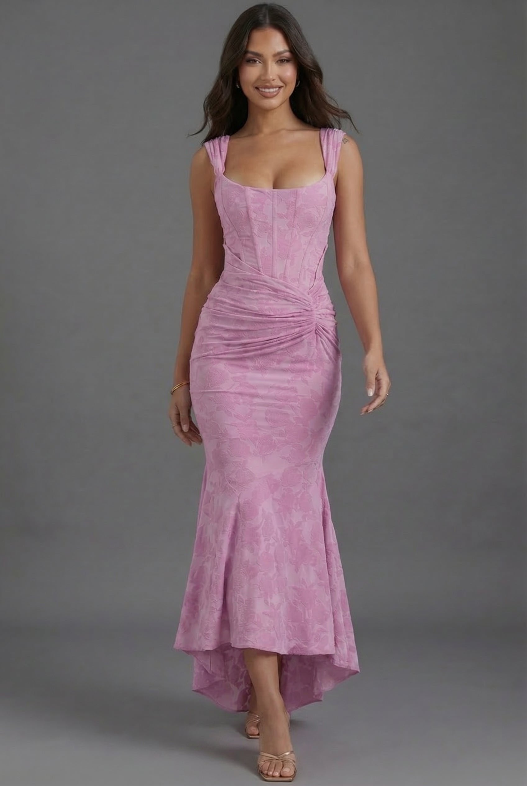 Meadow | Fitted Corset Bodice Maxi Dress with Fishtail Hem