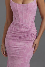 Meadow | Fitted Corset Bodice Maxi Dress with Fishtail Hem