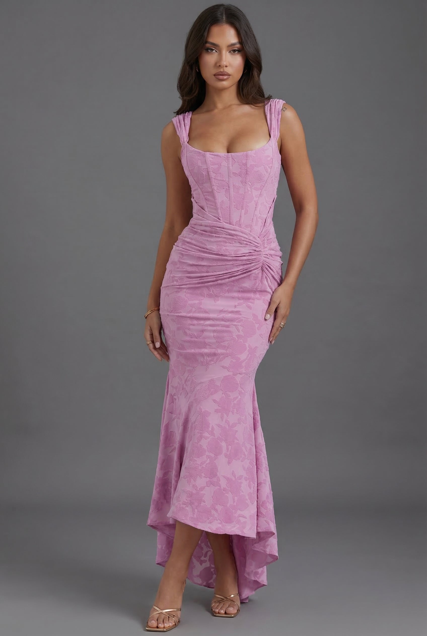Meadow | Fitted Corset Bodice Maxi Dress with Fishtail Hem