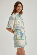 Meadow | Relaxed Fit Patchwork Two-Piece Set Shorts