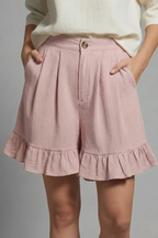 Milana | High Waist Ruffle Hem Casual Shorts