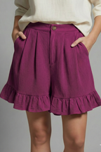 Milana | High Waist Ruffle Hem Casual Shorts