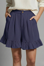 Milana | High Waist Ruffle Hem Casual Shorts