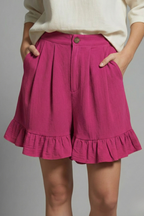 Milana | High Waist Ruffle Hem Casual Shorts