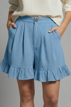 Milana | High Waist Ruffle Hem Casual Shorts