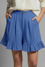 Milana | High Waist Ruffle Hem Casual Shorts