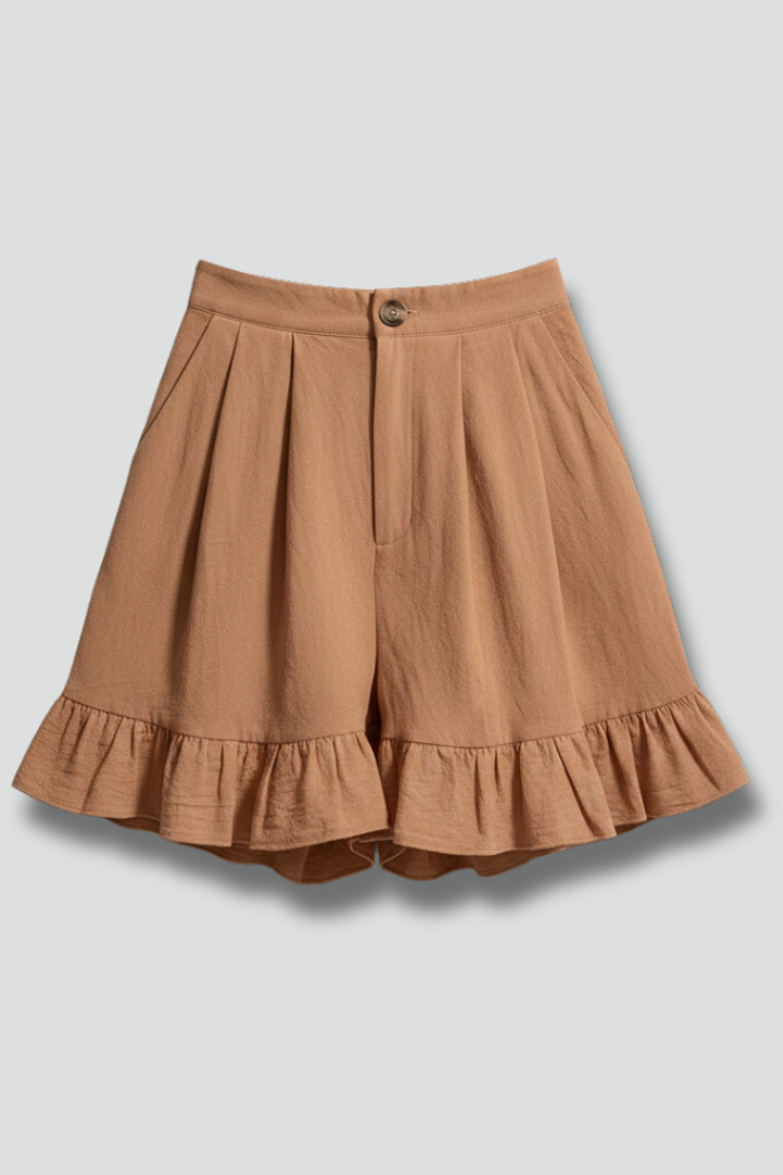 Milana | High Waist Ruffle Hem Casual Shorts