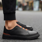 Miles | Leather Slip-On Trainers with Loop Lacing