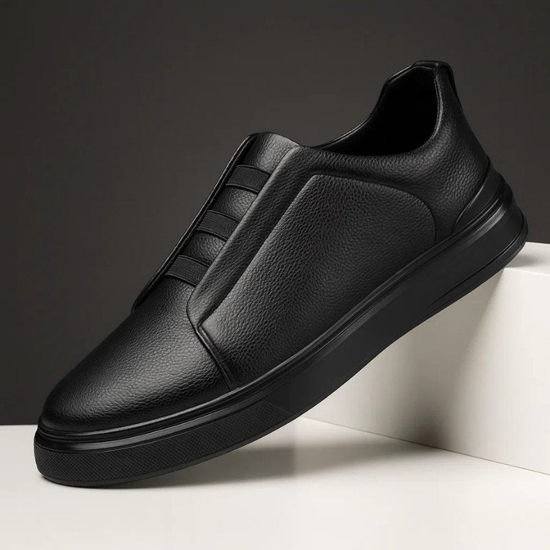 Miles | Leather Slip-On Trainers with Loop Lacing