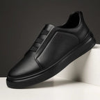 Miles | Leather Slip-On Trainers with Loop Lacing