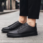 Miles | Leather Slip-On Trainers with Loop Lacing